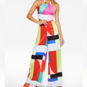 Forever 21 Abstract Cutout Halter Jumpsuit new with tags